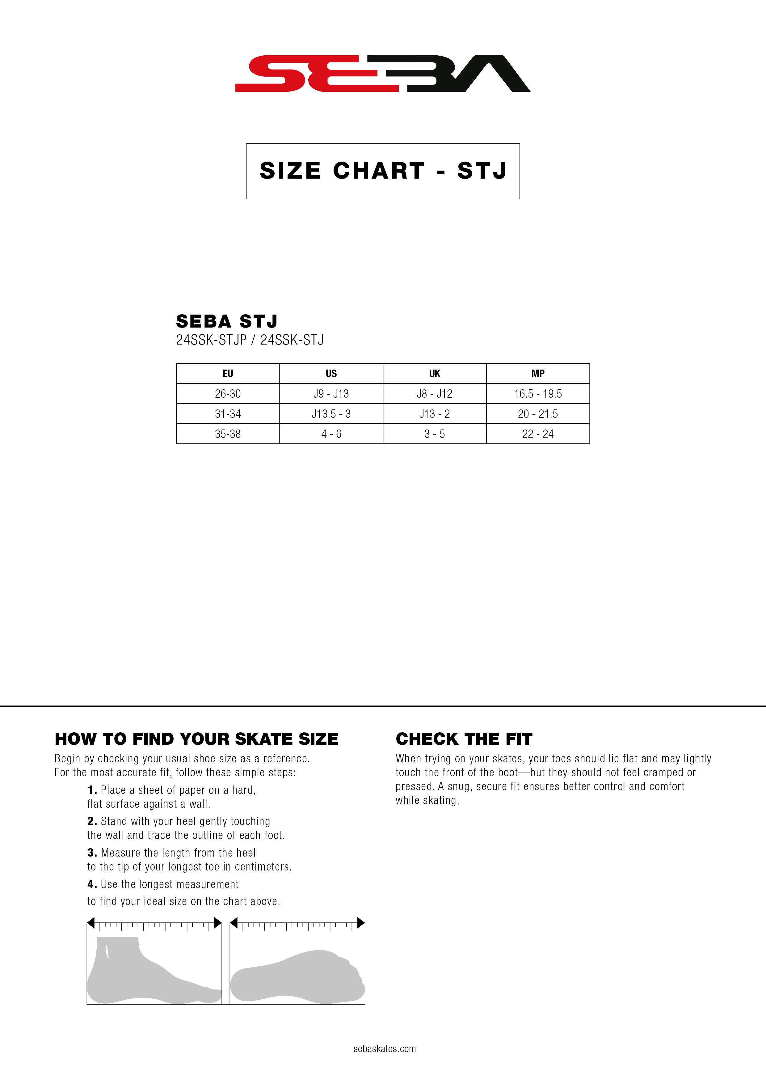 SIZE CHART - STJ